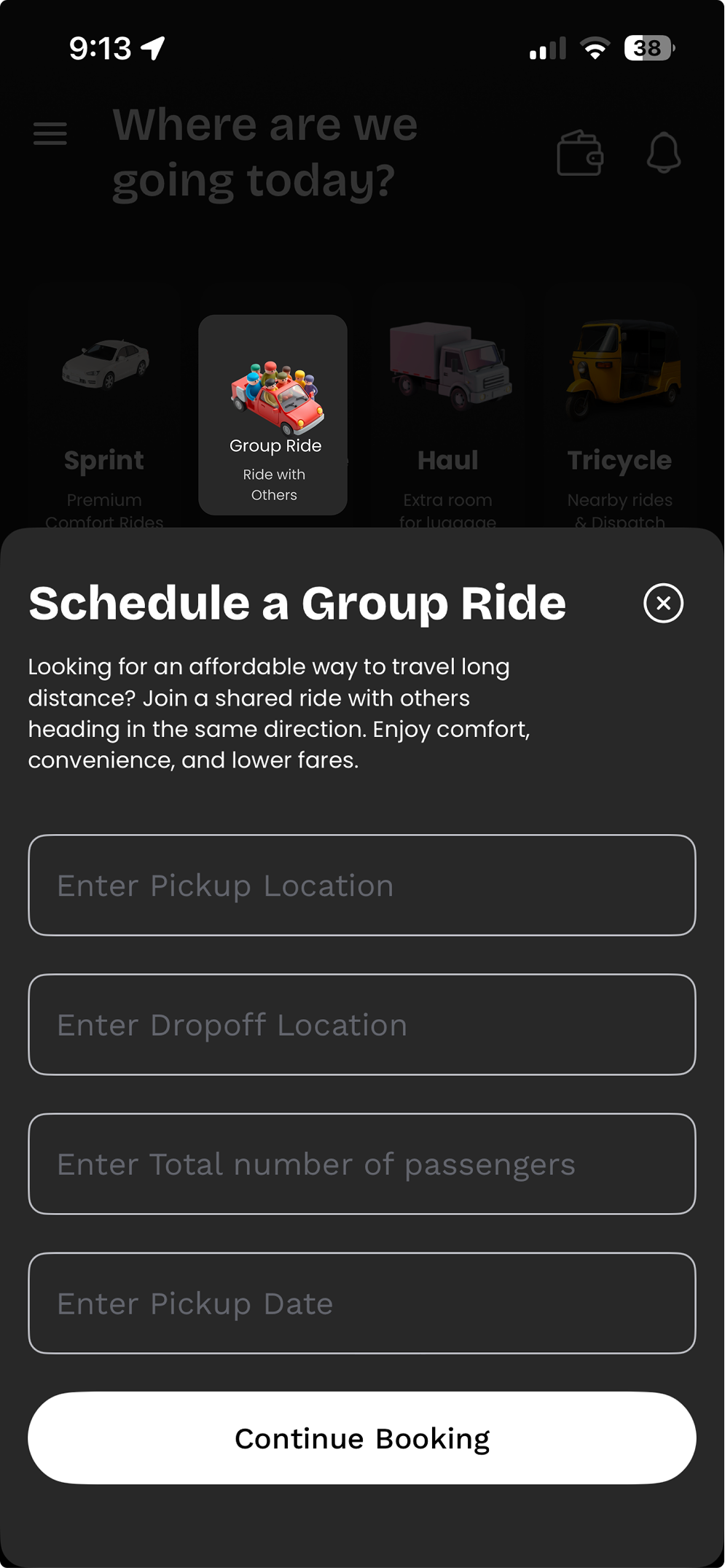 Schedule a Group Ride